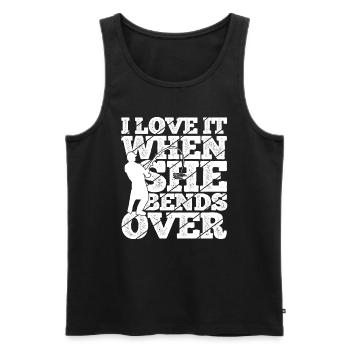 I Love It When She Bends Over! Fisherman Nature Fishing - Men's Premium Organic Tank Top - black - Front - Michal (187cm)