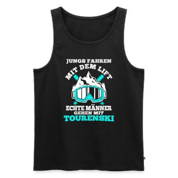 Tourenski Wintersport Berg Skifahrer Geschenk Skit - Männer Premium Bio Tank Top - Schwarz - Vorne - Michal (187cm)
