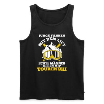 Tourenski Wintersport Berg Skifahrer Geschenk Skit - Männer Premium Bio Tank Top - Schwarz - Vorne - Michal (187cm)