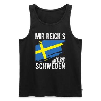 Mir Reichts Ich Haue Ab Nach Schweden Urlaub Natur - Männer Premium Bio Tank Top - Schwarz - Vorne - Michal (187cm)