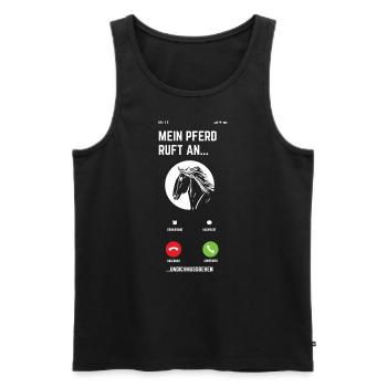 Pferd Reiterin Pferdefan Pony Voltigieren Pferdesp - Männer Premium Bio Tank Top - Schwarz - Vorne - Michal (187cm)