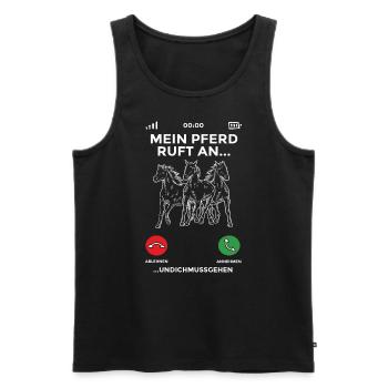 Pferd Reiterin Reiter Pferdefan Pony Voltigieren P - Männer Premium Bio Tank Top - Schwarz - Vorne - Michal (187cm)