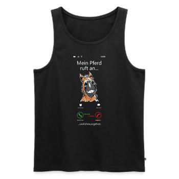 Pferd Reiter Pferdefan Pony Voltigieren Pferdespor - Männer Premium Bio Tank Top - Schwarz - Vorne - Michal (187cm)