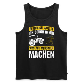 Beruflich Wollte Ich Schon Immer Was Mit Menschen - Männer Premium Bio Tank Top - Schwarz - Vorne - AI Model Male 178 light (178cm)