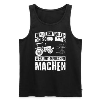 Beruflich Wollte Ich Schon Immer Was Mit Menschen - Männer Premium Bio Tank Top - Schwarz - Vorne - AI Model Male 178 light (178cm)