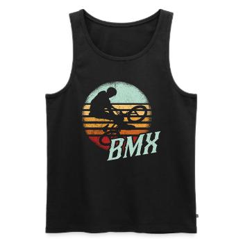 BMX Farbe Fahrrad Fans Rad Biker BMX Fahradfahrer - Männer Premium Bio Tank Top - Schwarz - Vorne - Michal (187cm)