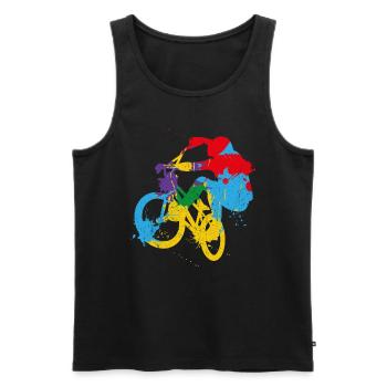 BMX Farbe Fahrrad Fans Rad Biker BMX Fahradfahrer - Männer Premium Bio Tank Top - Schwarz - Vorne - Michal (187cm)