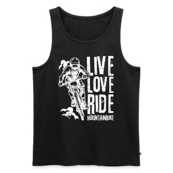 Live Love Ride Mountain Bike Bike Fans Bike Bike - Men's Premium Organic Tank Top - black - Front - Michal (187cm)