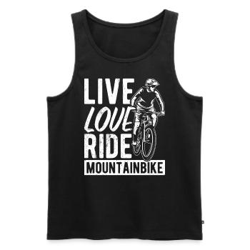 VTT VTT Vélo Fans de vélo Vélo Vélo Cyclisme - Débardeur bio Premium Homme - noir - Devant - Michal (187cm)