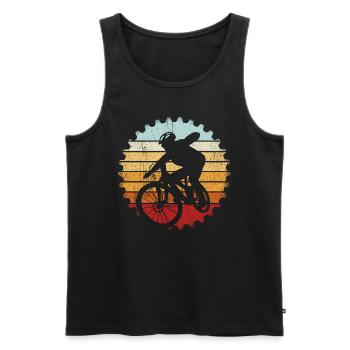 VTT VTT Vélo Vélo Fans De Vélo Roue Rétro Vélo - Débardeur bio Premium Homme - noir - Devant - Michal (187cm)