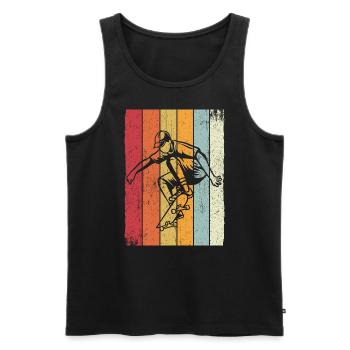 Skateboard Skateboarding Skater Vintage Boarder Sk - Men's Premium Organic Tank Top - black - Front - Michal (187cm)