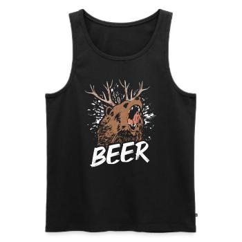 Beer Bear Beer Fans Animal Lover Nature Beer Walls - Men's Premium Organic Tank Top - black - Front - AI Model Male 178 light (178cm)