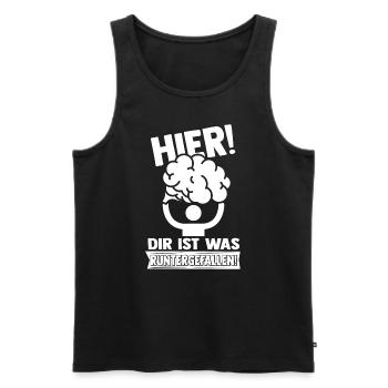 Strich Figur Gehirn Runtergefallen Dummkopf Lustig - Männer Premium Bio Tank Top - Schwarz - Vorne - AI Model Male 178 light (178cm)