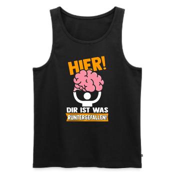Strich Figur Gehirn Runtergefallen Dummkopf Lustig - Männer Premium Bio Tank Top - Schwarz - Vorne - AI Model Male 178 light (178cm)