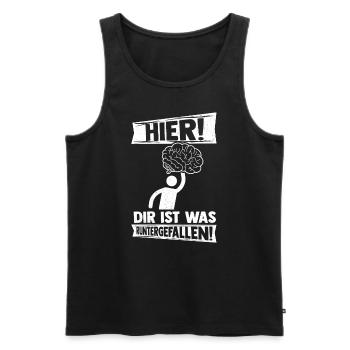 Strich Figur Gehirn Runtergefallen Lustig Spaß Dum - Männer Premium Bio Tank Top - Schwarz - Vorne - Michal (187cm)