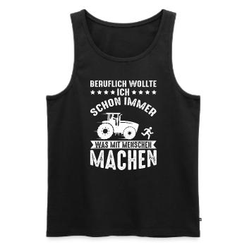 Professionally, I've always wanted something with people - Men's Premium Organic Tank Top - black - Front - Michal (187cm)
