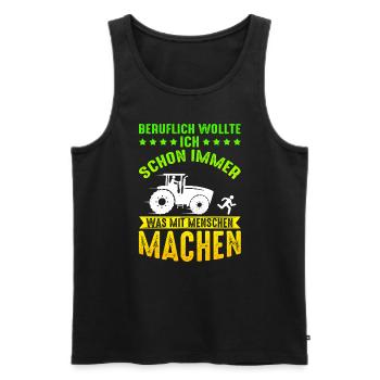 Professionally, I've always wanted something with people - Men's Premium Organic Tank Top - black - Front - Michal (187cm)