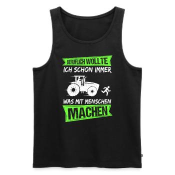 Professionally, I've always wanted something with people - Men's Premium Organic Tank Top - black - Front - Michal (187cm)