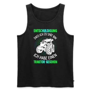 Sorry I'm late, I've got tract - Men's Premium Organic Tank Top - black - Front - Michal (187cm)