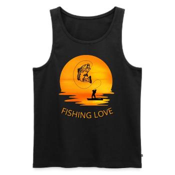 Fish Attack - Men's Premium Organic Tank Top - black - Front - AI Model Male 178 light (178cm)
