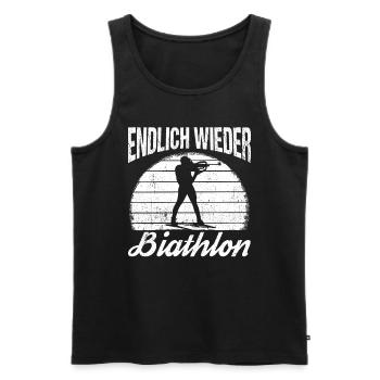 Endlich Wieder Biathlon Biathlet Skifahrer Berglie - Männer Premium Bio Tank Top - Schwarz - Vorne - Michal (187cm)