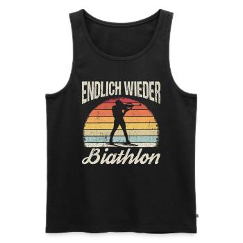 Biathlon, Lover, Winter Sports, Biathlete, Skier, Mountain - Men's Premium Organic Tank Top - black - Front - Michal (187cm)