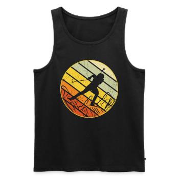 Biathlon Retro Winter Sports Biathlete Skier Mountain - Men's Premium Organic Tank Top - black - Front - Michal (187cm)