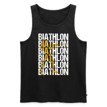 Biathlon, Lover, Winter Sports, Biathlete, Skier, Mountain - Men's Premium Organic Tank Top - black - Front - Michal (187cm)