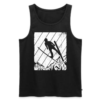 Ski Jumping Retro Ski Flying Ski Holiday Sport Ski S - Men's Premium Organic Tank Top - black - Front - Michal (187cm)