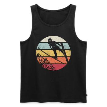 Ski Jumping Retro Ski Flying Ski Holiday Sport Ski S - Men's Premium Organic Tank Top - black - Front - Michal (187cm)