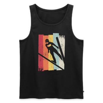 Ski Jumping Retro Ski Flying Ski Holiday Sport Ski S - Men's Premium Organic Tank Top - black - Front - Michal (187cm)