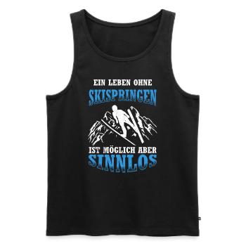 Ski Jumping Ski Flying Ski Holidays Winter Sports Skisp - Men's Premium Organic Tank Top - black - Front - Michal (187cm)