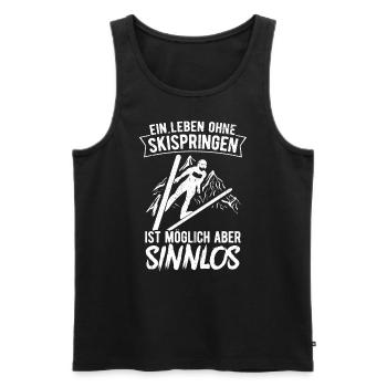 Ski Jumping Ski Flying Ski Holidays Winter Sports Skisp - Men's Premium Organic Tank Top - black - Front - Michal (187cm)