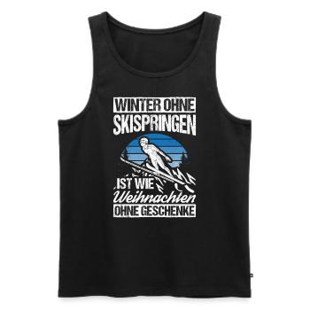 Winter without ski jumping is like Christmas without ski jumping - Men's Premium Organic Tank Top - black - Front - Michal (187cm)
