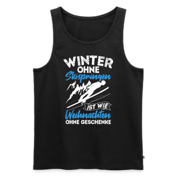 Ski Jumping Ski Flying Ski Holidays Winter Sports Skisp - Men's Premium Organic Tank Top - black - Front - Michal (187cm)