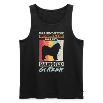 That's not dog hair, that's Samoyed glitter - Men's Premium Organic Tank Top - black - Front - AI Model Male 178 light (178cm)