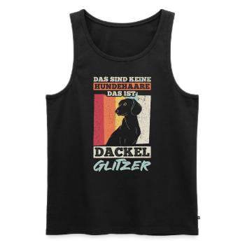 Teckel, promenade de chien, fan de chien, propriétaire de chien, chien chien amour - Débardeur bio Premium Homme - noir - Devant - Michal (187cm)