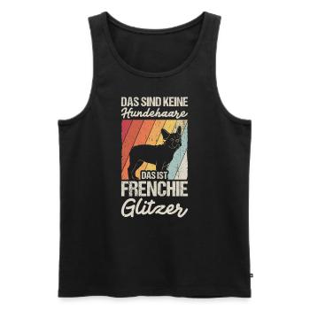 That's not dog hair, that's Frenchie Glitze - Men's Premium Organic Tank Top - black - Front - AI Model Male 178 light (178cm)