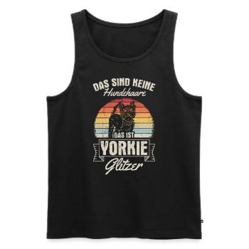 Yorkie marche chien propriétaire chien cadeau Hun - Débardeur bio Premium Homme - noir - Devant - AI Model Male 178 light (178cm)