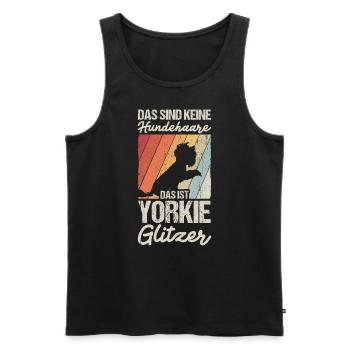 Yorkie chien Fan chien propriétaire chien promenade Walker Hun - Débardeur bio Premium Homme - noir - Devant - AI Model Male 178 light (178cm)