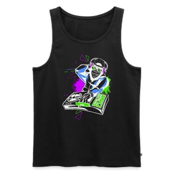 DJ Monkey Music Party Fun Sunglasses Dance Party M - Men's Premium Organic Tank Top - black - Front - Michal (187cm)