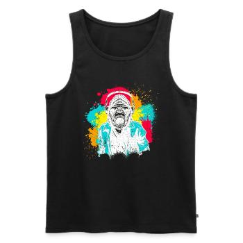 DJ Monkey Music Party Fun Sunglasses Monkey Headph - Männer Premium Bio Tank Top - Schwarz - Vorne - AI Model Male 178 light (178cm)