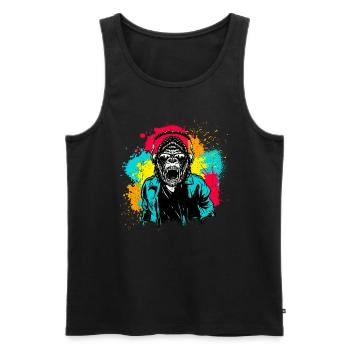 DJ Monkey Music Party Fun Sunglasses Dance Party M - Men's Premium Organic Tank Top - black - Front - Michal (187cm)