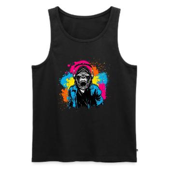 DJ Monkey Music Party Fun Sunglasses Dance Party M - Men's Premium Organic Tank Top - black - Front - Michal (187cm)