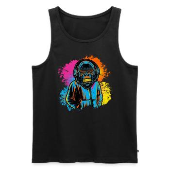 DJ Monkey Music Party Fun Sunglasses Dance Party M - Men's Premium Organic Tank Top - black - Front - Michal (187cm)