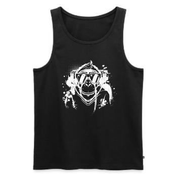 DJ Monkey Music Party Fun Sunglasses Monkey Headph - Männer Premium Bio Tank Top - Schwarz - Vorne - AI Model Male 178 light (178cm)