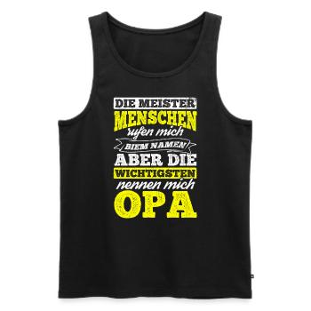 Opa Wichtigsten Menschen Familie Geburtstag Opi Op - Männer Premium Bio Tank Top - Schwarz - Vorne - Michal (187cm)