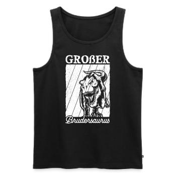 Cadeau Big Brother Brudersaurus T Rex Dino Fam - Débardeur bio Premium Homme - noir - Devant - Michal (187cm)