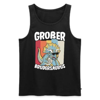 Großer Bruder Geschenk Brudersaurus T Rex Dino Bru - Männer Premium Bio Tank Top - Schwarz - Vorne - Michal (187cm)