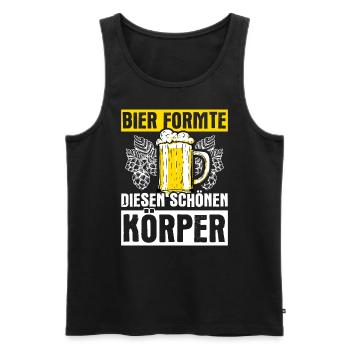 La bière a façonné ce beau corps houblon alcool tr - Débardeur bio Premium Homme - noir - Devant - AI Model Male 178 light (178cm)